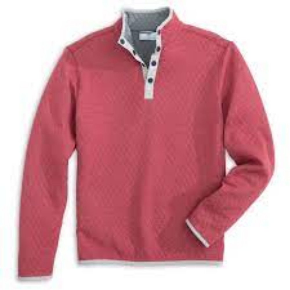 Southern Tide Men's Tiller Heather Reversible Red Gray Pullover NWT NEW